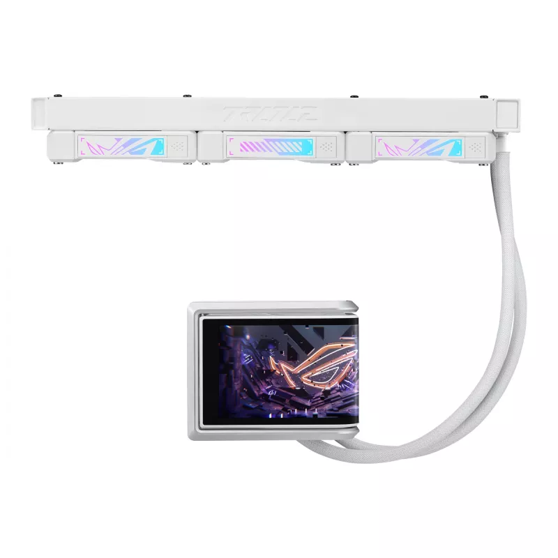 „ASUS ROG RYUO IV 360 ARGB WHT“ – vientisas skysčio aušintuvas, 360 mm radiatorius, 120 mm ventiliatoriai, baltos spalvos