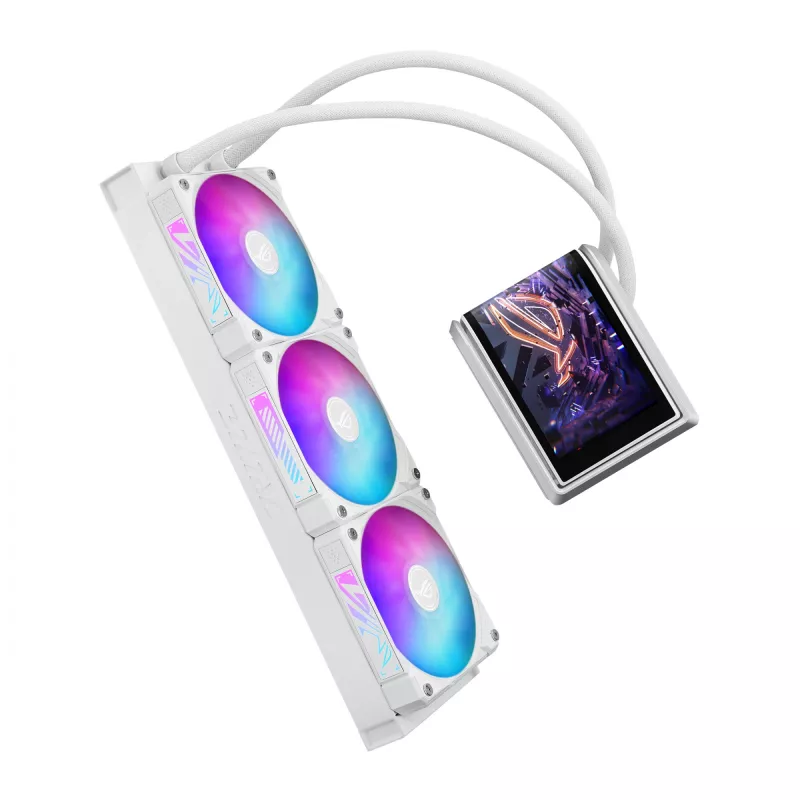 „ASUS ROG RYUO IV 360 ARGB WHT“ – vientisas skysčio aušintuvas, 360 mm radiatorius, 120 mm ventiliatoriai, baltos spalvos