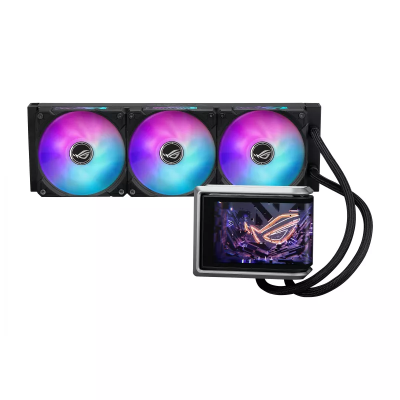 All-in-one skystas aušintuvas ASUS ROG RYUO IV 360 ARGB — 360 mm radiatorius, 120 mm ventiliatoriai, juoda