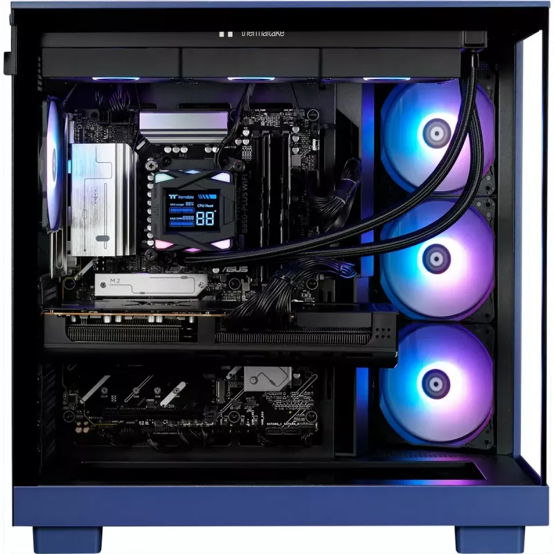 Stalinis žaidimų kompiuteris THERMALTAKE FTW V380XL 9070XT purpurinis/permatomas su Windows 11 Pro