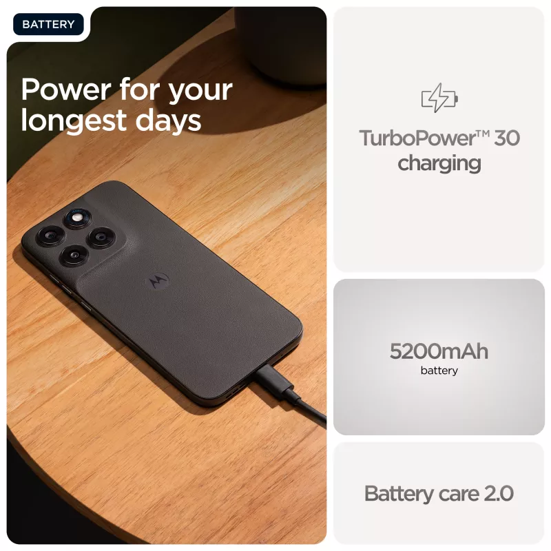 Motorola moto g77 17,3 cm (6,8 colio) „Hybrid Dual SIM“ „Android 16.0“ 5G USB-C 8 GB 256 GB 5200 mAh juoda