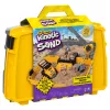 Kinetic Sand, statybvietės sulankstoma smėlio dėžė su 2 svarų žaidimų smėliu ir žaisliniu sunkvežimiu, laikymo dėklas, jutiminiai žaislai, šventinės dovanos vaikams nuo 3 metų