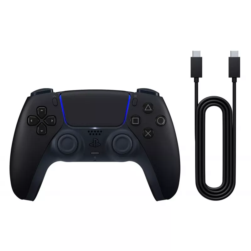 „Sony DualSense“ žaidimų pultas, juodas – „Bluetooth“ / USB, PS5 ir PC, USB-C, įmontuota ličio jonų baterija