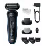 Foil shaver BRAUN Series 5 52-B1650S — 3-peiliukų, Li-Ion baterija, šlapiam ir sausam skutimuisi, kirptuvas, mėlynas