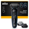 Foil shaver BRAUN Series 5 52-B1650S — 3-peiliukų, Li-Ion baterija, šlapiam ir sausam skutimuisi, kirptuvas, mėlynas