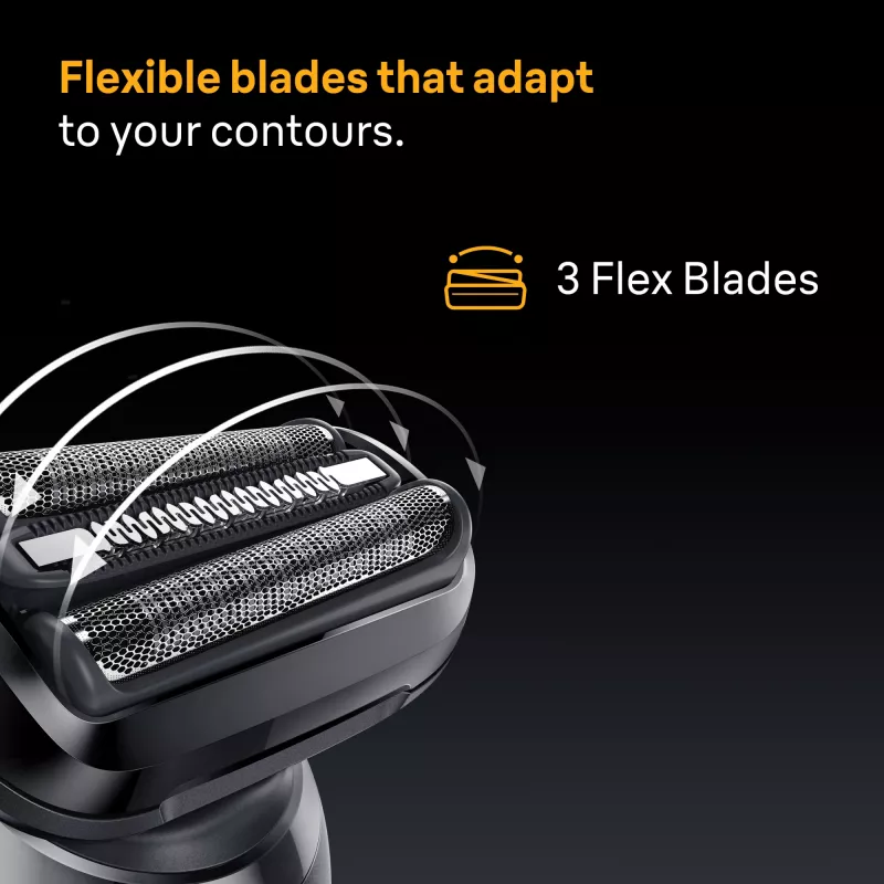 Foil shaver BRAUN Series 5 52-B1650S — 3-peiliukų, Li-Ion baterija, šlapiam ir sausam skutimuisi, kirptuvas, mėlynas
