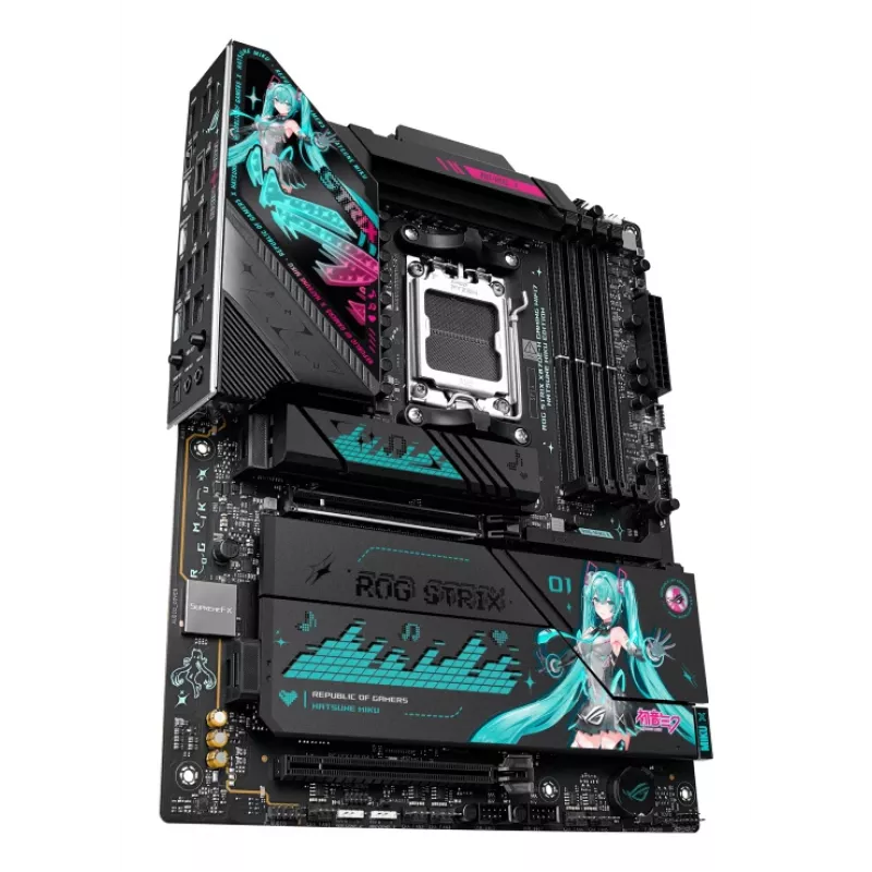 Motininė plokštė ASUS ROG STRIX X870E-H GAMING MIKU WIFI7 ATX, skirta AM5 lizdui, DDR5 palaikymas