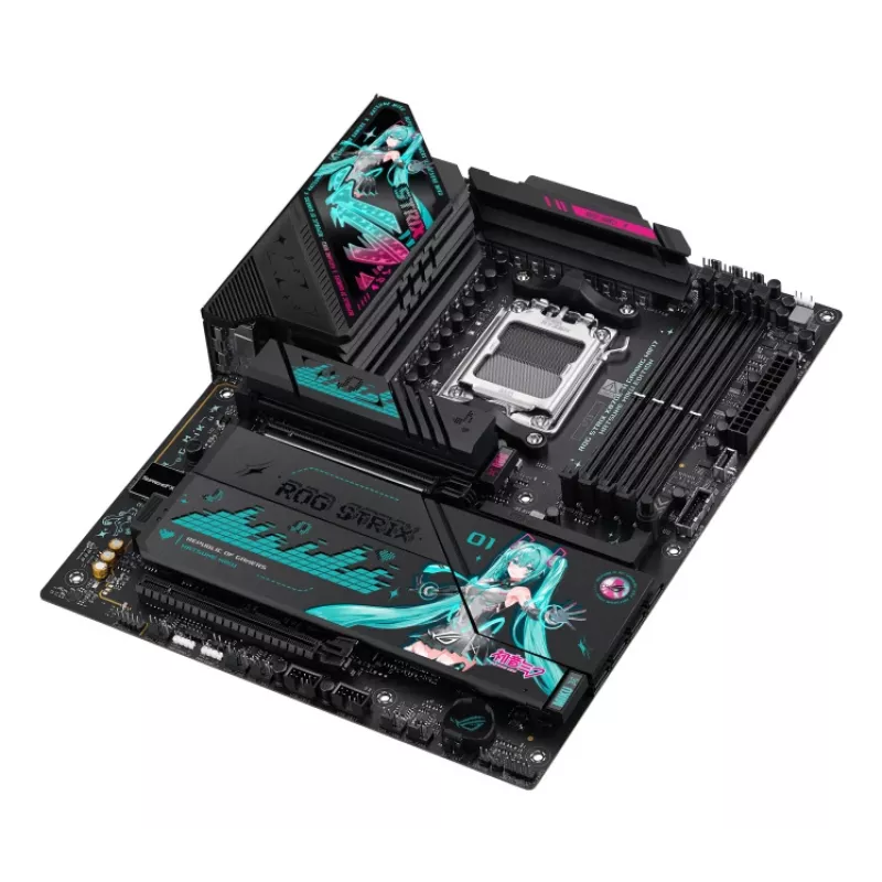 Motininė plokštė ASUS ROG STRIX X870E-H GAMING MIKU WIFI7 ATX, skirta AM5 lizdui, DDR5 palaikymas