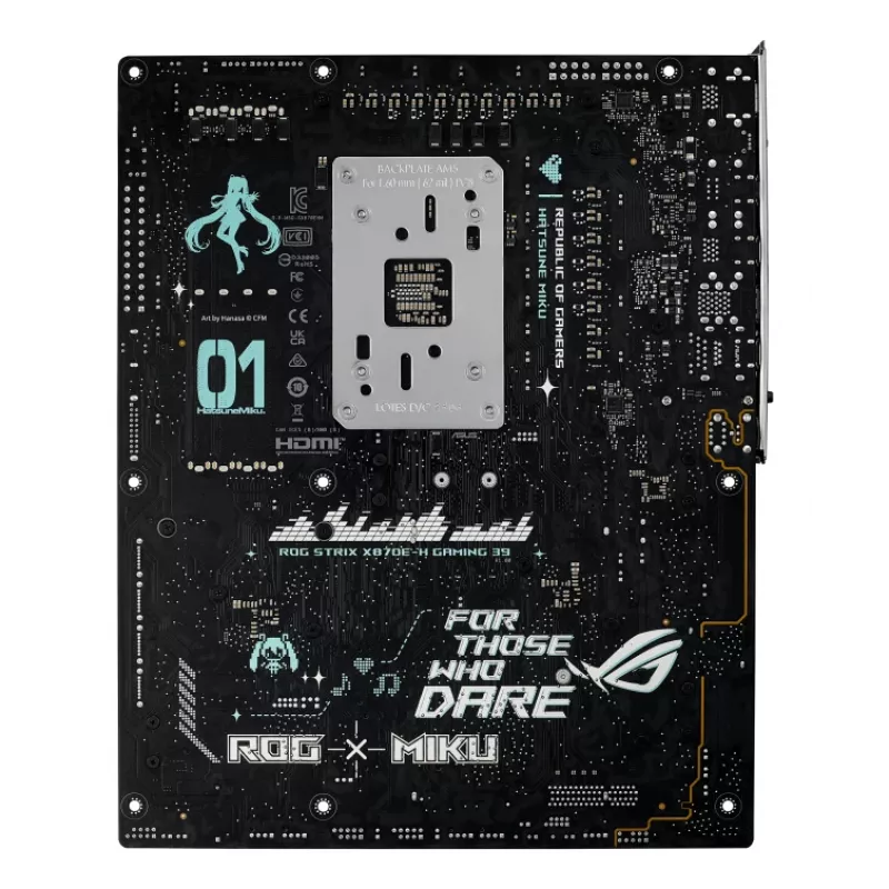 Motininė plokštė ASUS ROG STRIX X870E-H GAMING MIKU WIFI7 ATX, skirta AM5 lizdui, DDR5 palaikymas