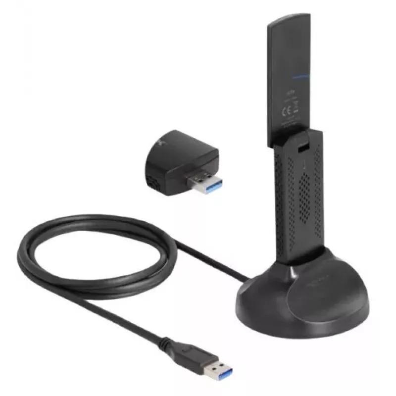 “DeLOCK 12774” tinklo plokštė WLAN 2402 Mbit/s USB Wi-Fi 6E