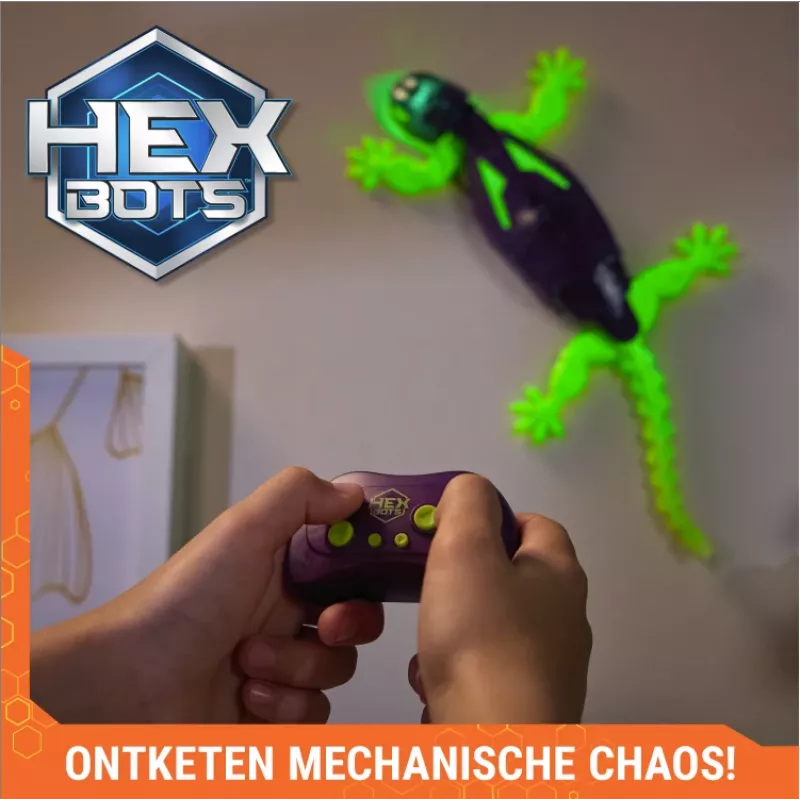 HEX BOTS Švytintis tamsoje gekonas, įkraunamas nuotolinio valdymo robotas vaikams, lipa sienomis pokštų žaislams ir žaidimams, RC robotas berniukams ir mergaitėms nuo 4 metų