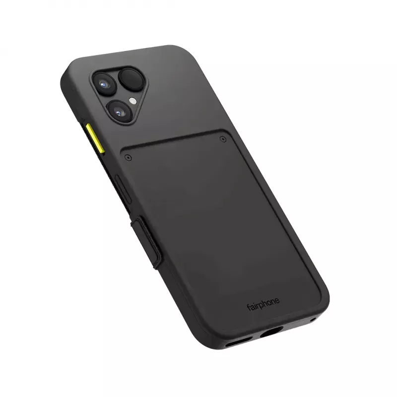 Atverčiamas dėklas Fairphone F6FLIP-1ZW-WW1, skirtas Fairphone 6, atverčiamas dangtelis 16 cm (6,31 colio) ekranui, plastikinis, juodas