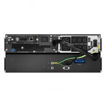 APC Smart-UPS On-Line, 3kVA, ličio jonų, montuojamas stelaže 4U, 230V, 6x C13+2x C19 IEC lizdai, tinklo kortelė, ilgas veikimo laikas, bėgių komplektas