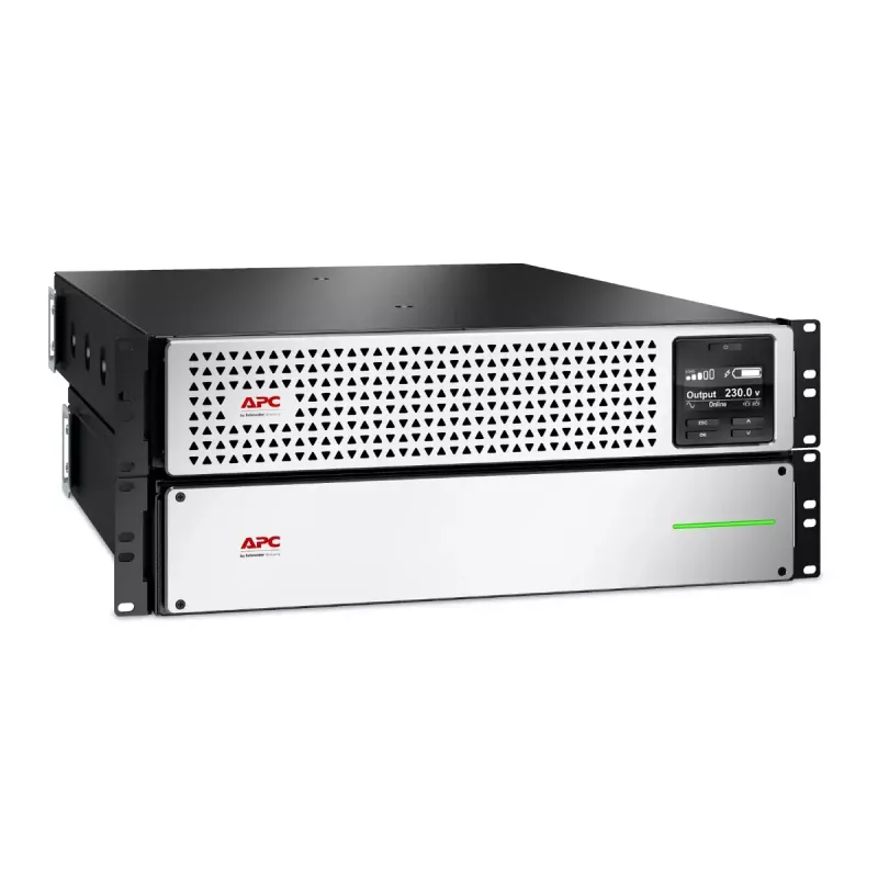 APC Smart-UPS On-Line, 3kVA, ličio jonų, Rackmount 4U, 230V, 6x C13+2x C19 IEC lizdai, SmartSlot, prailgintas veikimo laikas, bėgių rinkinys pridėtas