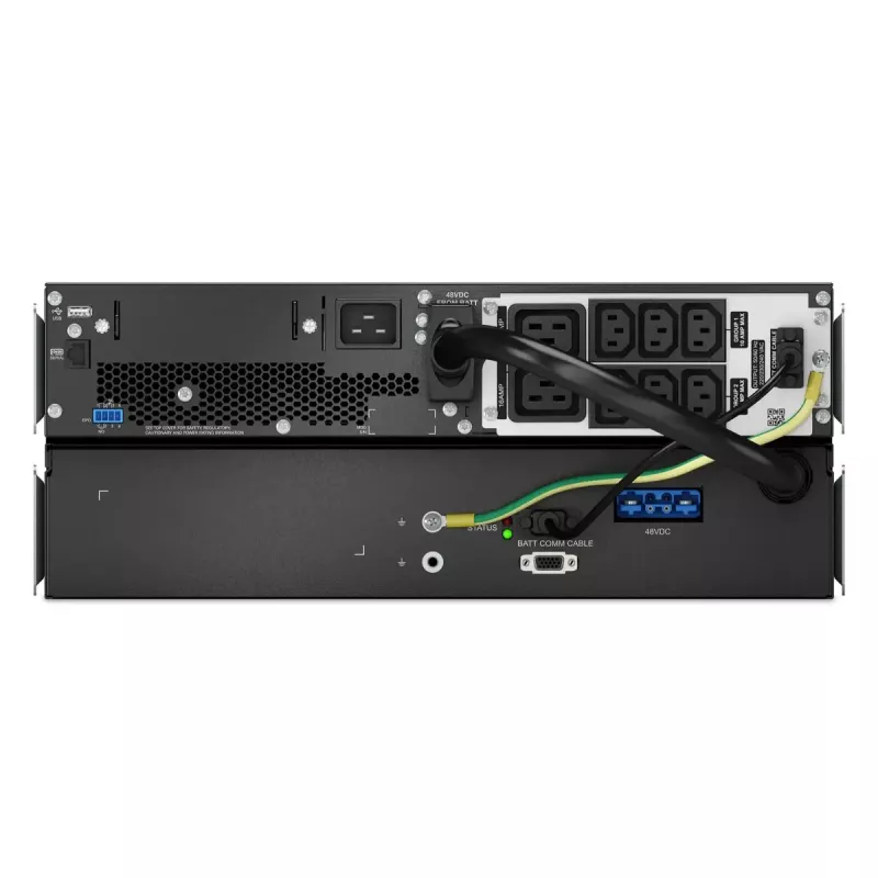 APC Smart-UPS On-Line, 3kVA, ličio jonų, Rackmount 4U, 230V, 6x C13+2x C19 IEC lizdai, SmartSlot, prailgintas veikimo laikas, bėgių rinkinys pridėtas