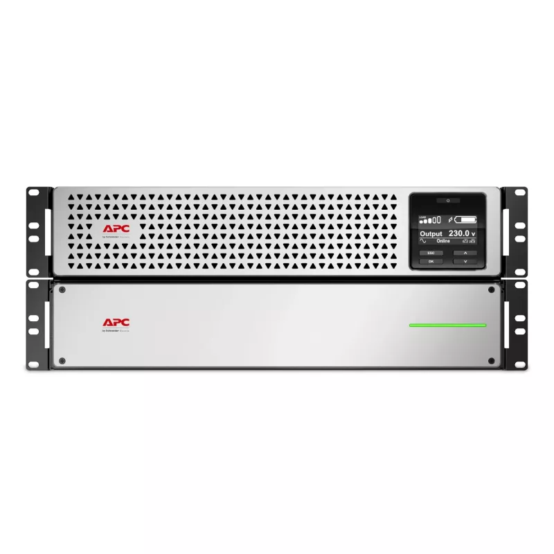 APC Smart-UPS On-Line, 2200 VA, ličio jonų, stovo montavimo 4U, 230 V, 6x C13 + 2x C19 IEC lizdų, tinklo plokštė, pailginta ilga veikimo trukmė, komplekte bėgeliai