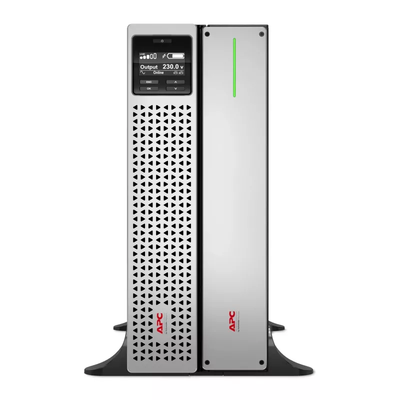 APC Smart-UPS On-Line, 2200 VA, ličio jonų, stovo montavimo 4U, 230 V, 6x C13 + 2x C19 IEC lizdų, tinklo plokštė, pailginta ilga veikimo trukmė, komplekte bėgeliai