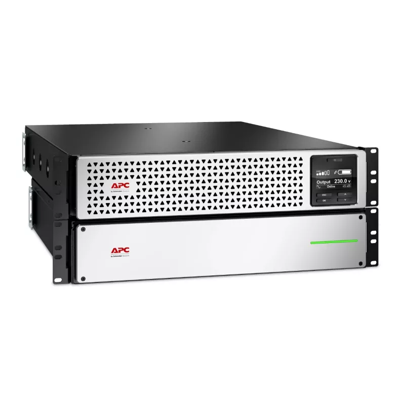 APC Smart-UPS On-Line, 2200 VA, ličio jonų, stovo montavimo 4U, 230 V, 6x C13 + 2x C19 IEC lizdų, tinklo plokštė, pailginta ilga veikimo trukmė, komplekte bėgeliai