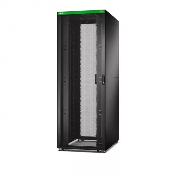 Laisvai pastatomas serverių stovas APC Easy Rack 48U (juodos spalvos) su stogu, ratukais, kojelėmis, 4 laikikliais, šoninėmis plokštėmis — 2258A x 800P x 1200G mm
