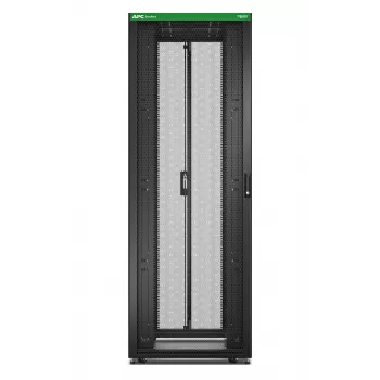 Laisvai pastatomas serverių stovas APC Easy Rack 48U (juodos spalvos) su stogu, ratukais, kojelėmis, 4 laikikliais, šoninėmis plokštėmis — 2258A x 800P x 1200G mm