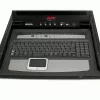 APC 17 colių stovo LCD konsolė su integruotu 16 prievadų analoginiu KVM komutatoriumi