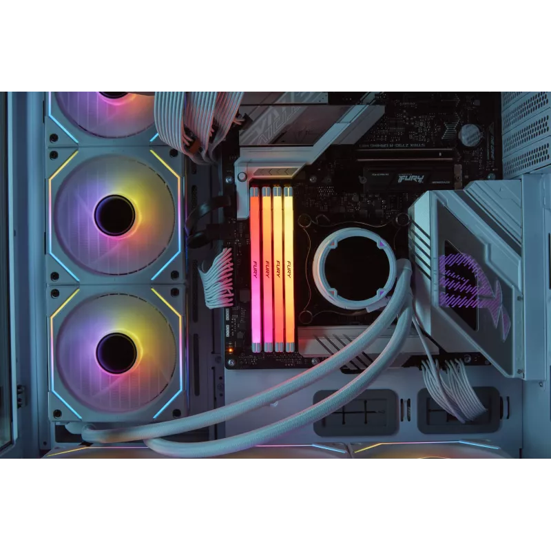 Stalinis DDR5 32GB 6400MT/s CL32 288 kontaktų DIMM Kingston FURY Renegade RGB baltas 1.4V