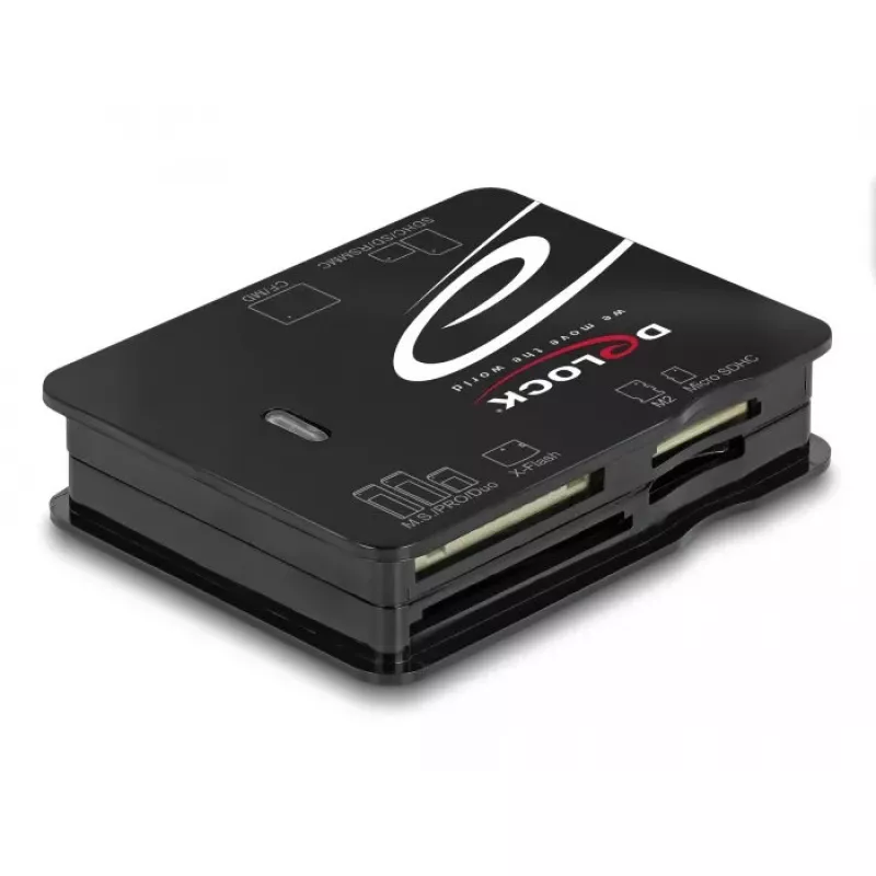 Kortelių skaitytuvas DeLOCK 91007 USB 2.0 juodas CF MMC MS MicroSD xD