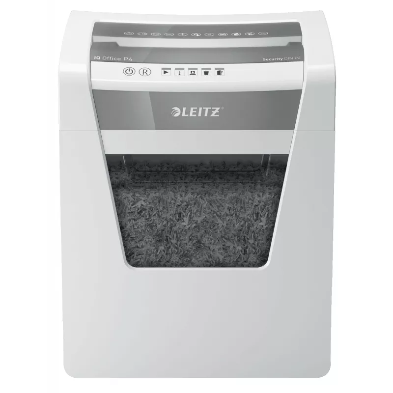 Leitz IQ Office popieriaus smulkintuvas P4, kryžminis smulkinimas, 22,3 cm, 4 x 40 mm, 23 l, 225 lapai, 55 dB