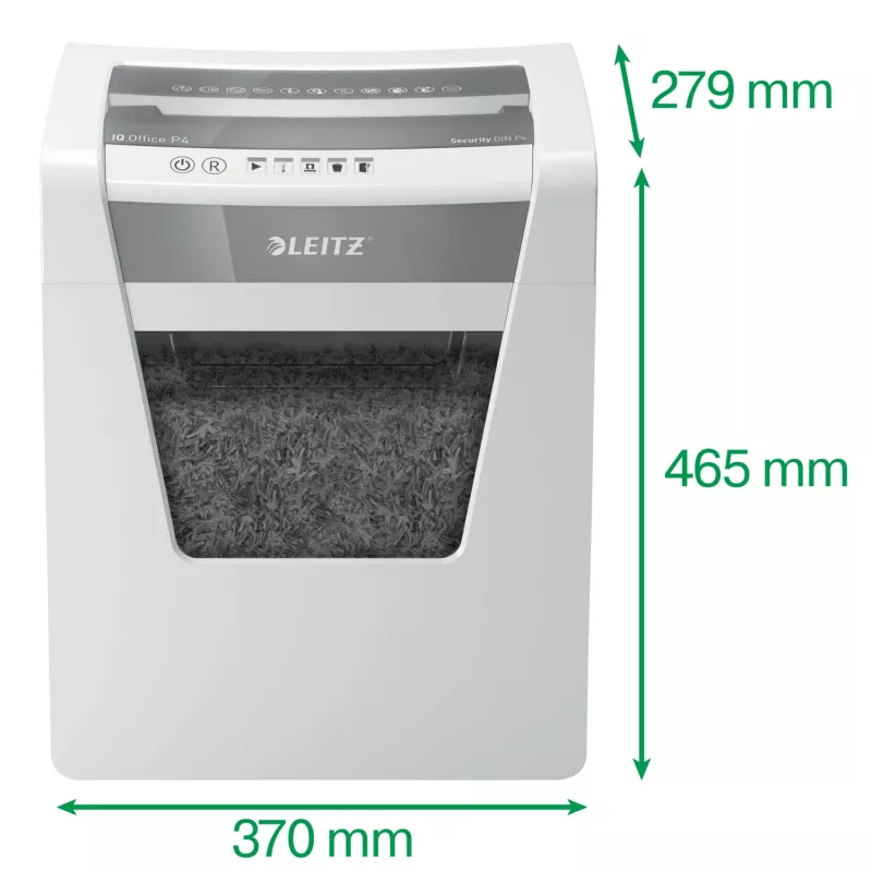 Leitz IQ Office popieriaus smulkintuvas P4, kryžminis smulkinimas, 22,3 cm, 4 x 40 mm, 23 l, 225 lapai, 55 dB