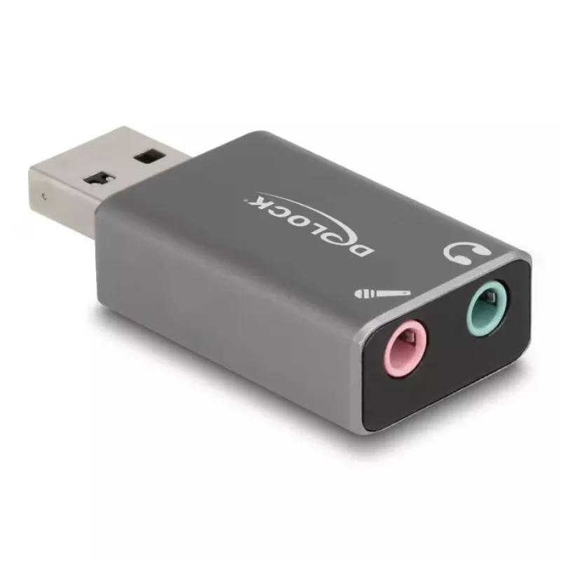 DeLOCK išorinė USB garso plokštė USB-A kištukas į 2 x 3,5 mm stereo