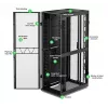 APC NetShelter SX, tinklo įrangos spinta, 48U, 2258A x 750P x 1200G mm, su šonais, juoda