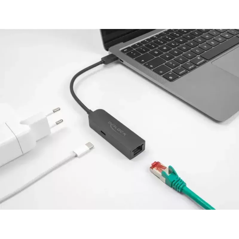DeLOCK USB-C adapteris 2.5 Gigabit LAN Power Delivery 100W