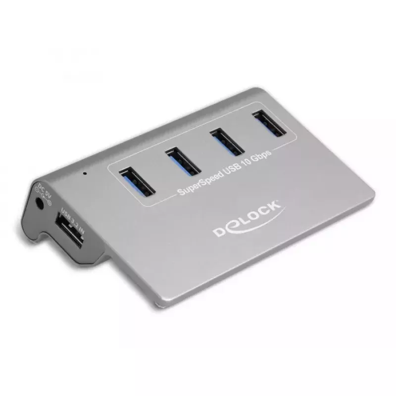 DeLOCK 64181 USB šakotuvas 3.2 Gen 2 Type-A 10000 Mbit/s Pilka