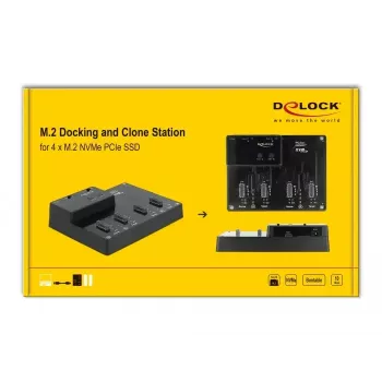 Doko stotelė DeLOCK 64124 USB 3.2 Gen 2 Type-C Juoda SSD M.2