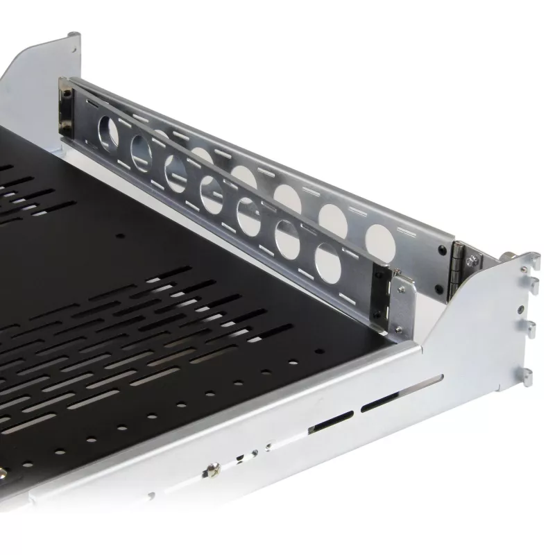 StarTech.com 2U ventiliuojama slankioji serverių stovo lentyna su kabelių valdymo svirtimi – 27,7–31,6 col. reguliuojamas montavimo gylis – 50 svarų – 19 colių serverio padėklo lentyna įrangos stovui – 24 colių gylis