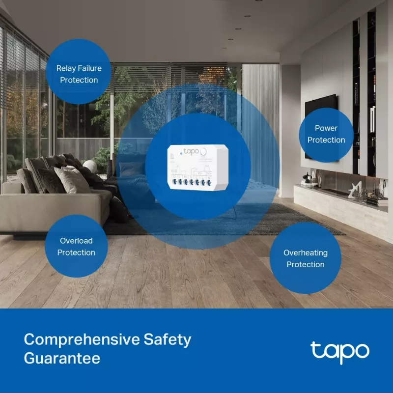 TP-Link TAPO S110E(UN) išmaniųjų namų pavara Perjungimo pavara 7 kanalų
