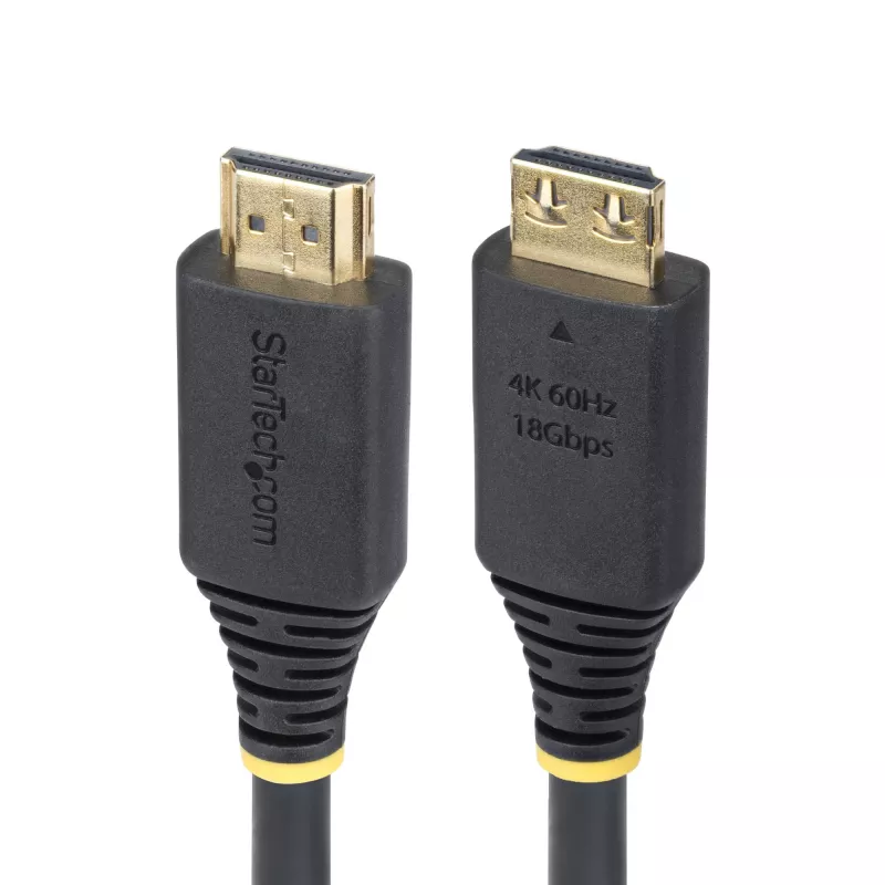 StarTech.com 50 cm (1,6 pėdos) didelės spartos HDMI laidas su fiksuojančiomis jungtimis, 4K 60 Hz / 1440p 144 Hz, HDR10 / HDCP 2.2 / ARC, 18 Gbps, UHD HDMI laidas televizoriui / monitoriui / ekranui, TPE apvalkalas