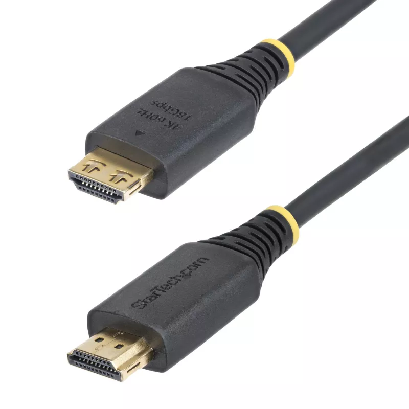 StarTech.com 50 cm (1,6 pėdos) didelės spartos HDMI laidas su fiksuojančiomis jungtimis, 4K 60 Hz / 1440p 144 Hz, HDR10 / HDCP 2.2 / ARC, 18 Gbps, UHD HDMI laidas televizoriui / monitoriui / ekranui, TPE apvalkalas