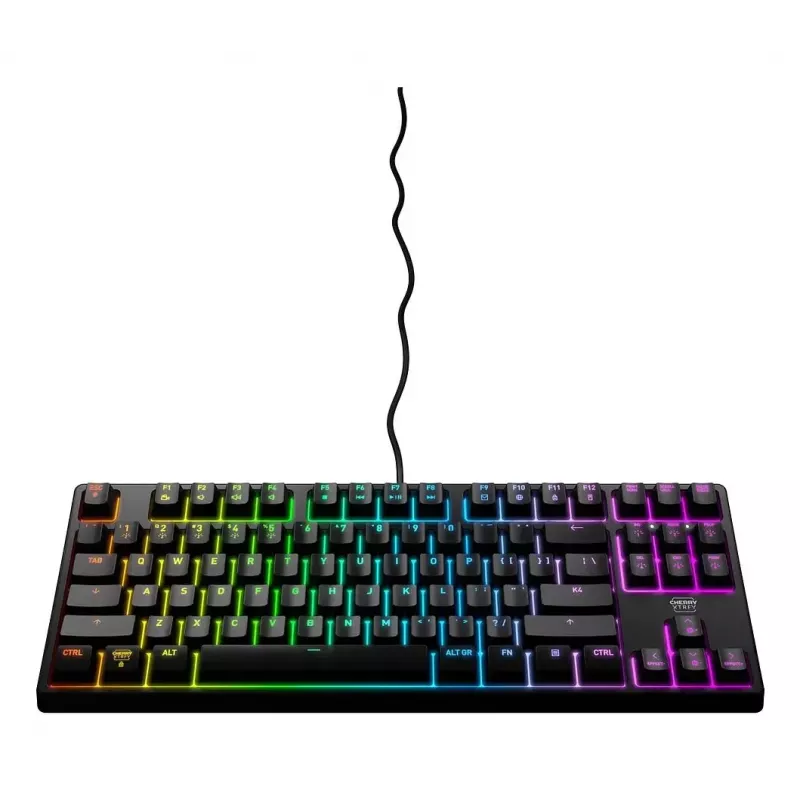 CHERRY XTRFY K4V2 RGB TKL klaviatūra, skirta žaidimams, USB, QWERTY, portugalų, juoda