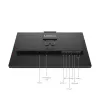 24 colių Lenovo ThinkVision T24-4v IPS LCD monitorius, 1920×1080 Full HD, 6 ms, 250 cd/m², įmontuoti garsiakalbiai, USB šakotuvas, VESA, reguliuojamas aukštis, juodas