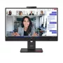 24 colių Lenovo ThinkVision T24-4v IPS LCD monitorius, 1920×1080 Full HD, 6 ms, 250 cd/m², įmontuoti garsiakalbiai, USB šakotuvas, VESA, reguliuojamas aukštis, juodas