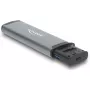 DELOCK USB 5 Gbps kortelių skaitytuvas su SD ir MicroSD lizdais, USB 3.2 Gen 1 Type-A/Type-C, laidai ir adapteriai, juoda/pilka