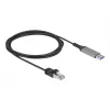 Tinklo kabelis DELOCK 60756, USB A į RJ-45, 2 m, 10/100/1000Base-T(X), antracitinis/juodas