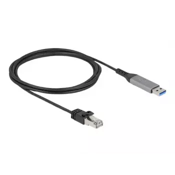 Tinklo kabelis DELOCK 60756, USB A į RJ-45, 2 m, 10/100/1000Base-T(X), antracitinis/juodas