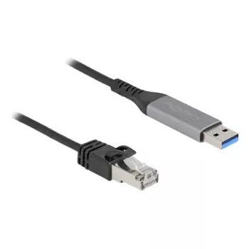 Tinklo kabelis DELOCK 60756, USB A į RJ-45, 2 m, 10/100/1000Base-T(X), antracitinis/juodas