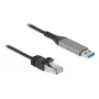 Tinklo kabelis DELOCK 60756, USB A į RJ-45, 2 m, 10/100/1000Base-T(X), antracitinis/juodas