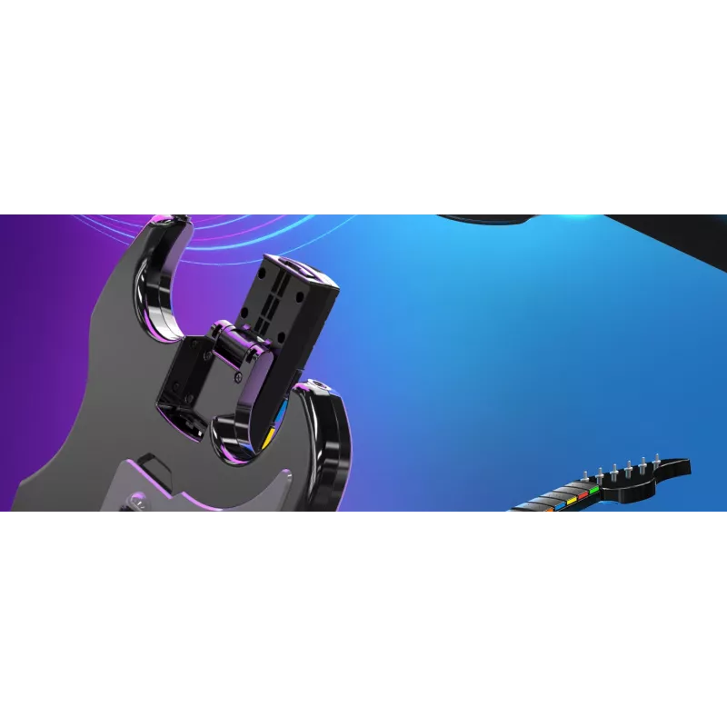 Gitaros valdiklis PDP Riffmaster juoda pilka belaidė PC PS4 PS5 36 val. baterija