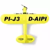 Lėktuvas Jamara Piper J3-CUB elektrinis variklis 150 mAh 106 g