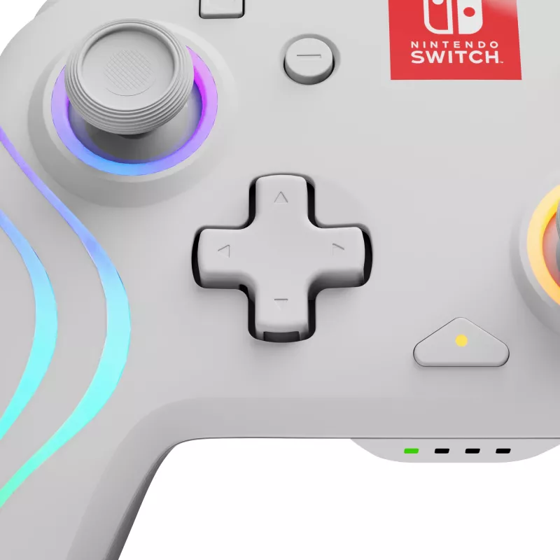 PDP Afterglow Wave baltas žaidimų pultas analoginis / skaitmeninis Nintendo Switch, Nintendo Switch OLED