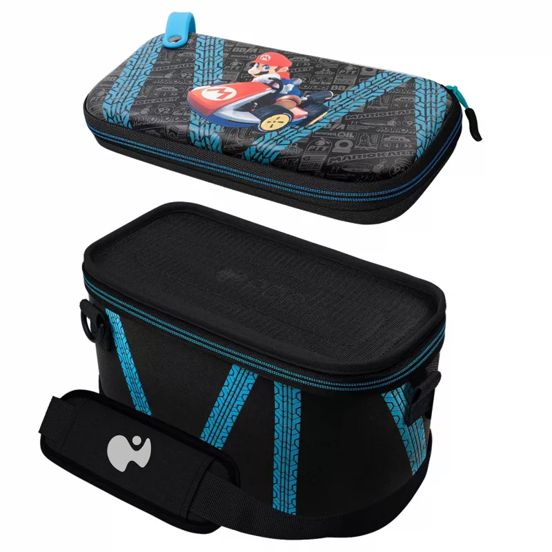 Kietas dėklas PDP Nintendo Switch Kart Drift Overnight Case GLOW Juoda Blue